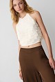 Sleeveless cropped top with ruffles - Gold label
