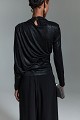Bluză din lurex cu design încrețit - Gold label