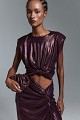 Cropped top with metallic finish - Gold label