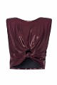 Cropped top with metallic finish - Gold label