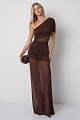 Maxi dress with cut out and one shoulder - Gold label