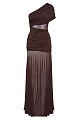 Maxi dress with cut out and one shoulder - Gold label