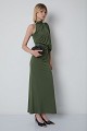 Vestido maxi drapeado de un solo hombro — Gold Label
