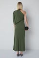 Vestido maxi drapeado de un solo hombro — Gold Label