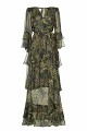 Maxi printed wrap dress with ruffles - Gold label