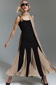 Vestido midi plisado con paneles plisados -Gold Label