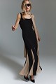 Vestido midi plisado con paneles plisados -Gold Label
