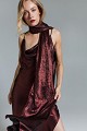 Draped midi dress with scarf - Gold label