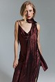 Draped midi dress with scarf - Gold label