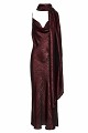 Draped midi dress with scarf - Gold label