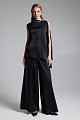 Satin wide leg pants with pleats - Gold label