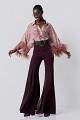 High-waisted pants with sheer detailing - Gold label