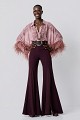 High-waisted pants with sheer detailing - Gold label