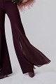High-waisted pants with sheer detailing - Gold label