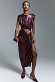 Draped midi skirt with ruching - Gold label