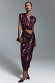 Draped midi skirt with ruching - Gold label