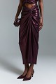Draped midi skirt with ruching - Gold label