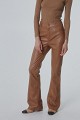 Leather look flared trousers