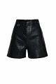 Highwaisted leather-look shorts