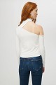 One shoulder blouse with turtleneck