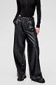 Leather look wide leg παντελόνι
