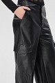 Leather look cargo trousers