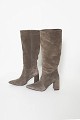Leather suede heeled boot