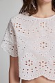 Cropped top with cutwork and rhinestones