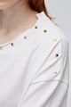 Blouse with slits and chain design