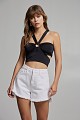Halter crop top with cut-out