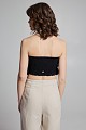 Strapless crop top with ruffles