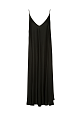 Satin dress with lurex neckline