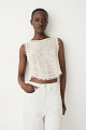 Sleeveless embroidered crop top