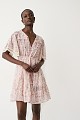 Mini floral dress with short sleeves