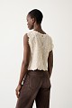 Sleeveless embroidered top with buttons