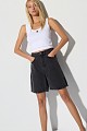 Denim bermudas with split