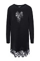 Mini knitted dress with lace