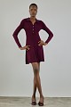 Mini rib dress with collar