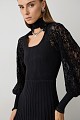 Mini knitted dress with lace