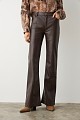 Leather look flare pants