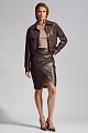Midi wrap leather look skirt