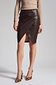 Midi wrap leather look skirt