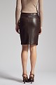 Midi wrap leather look skirt