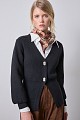 Rib cardigan with metallic buttons