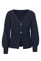 Rib cardigan with metallic buttons