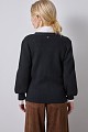 Rib cardigan with metallic buttons