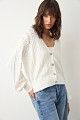 Knitted cardigan with rhinestones
