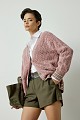 Knitted cardigan with stripe