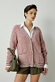 Knitted cardigan with stripe
