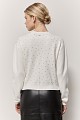 Knitted V-neck cardigan with rhinestones